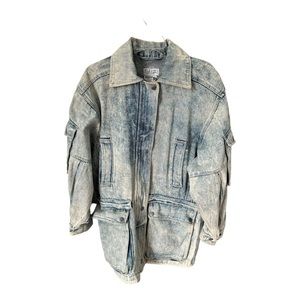 VTG Women's Acid Wash Denim Jean Jacket SBII by Bitterman Sz S 80s Oversized …